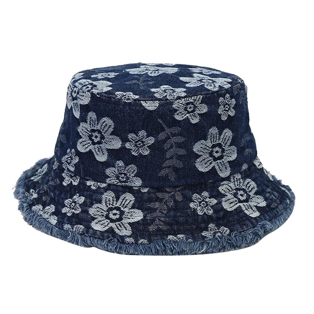 2596 Frayed Flower Unisex Sun Hats, Fashion Beach Bucket Hat ,Summer